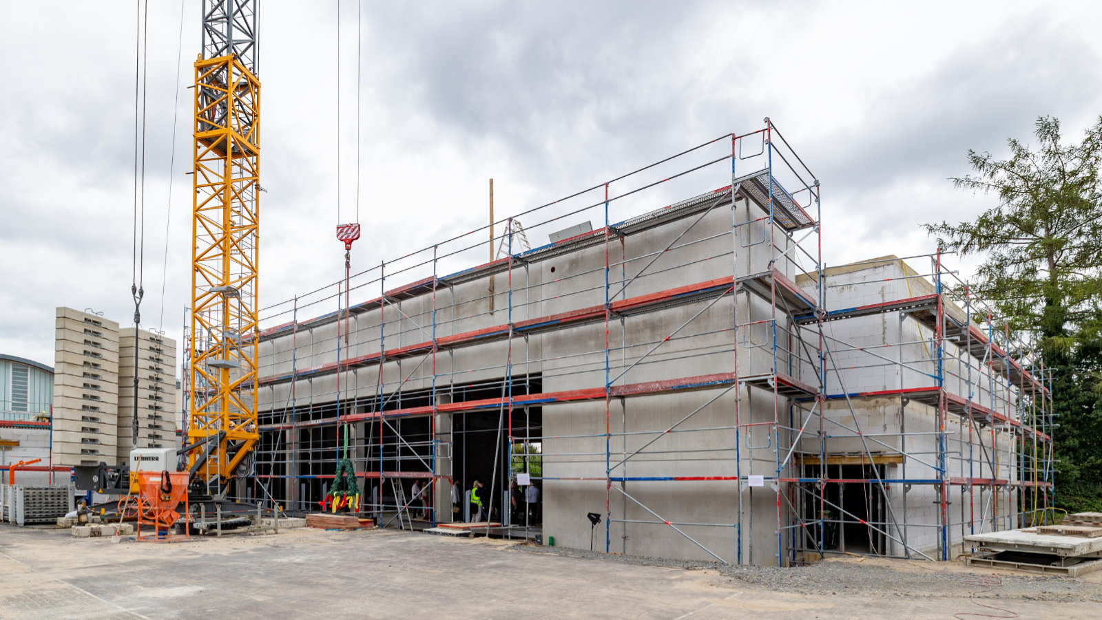 Rohbau des Neubaus für die Aula der Katharina-Henoth-Gesamtschule