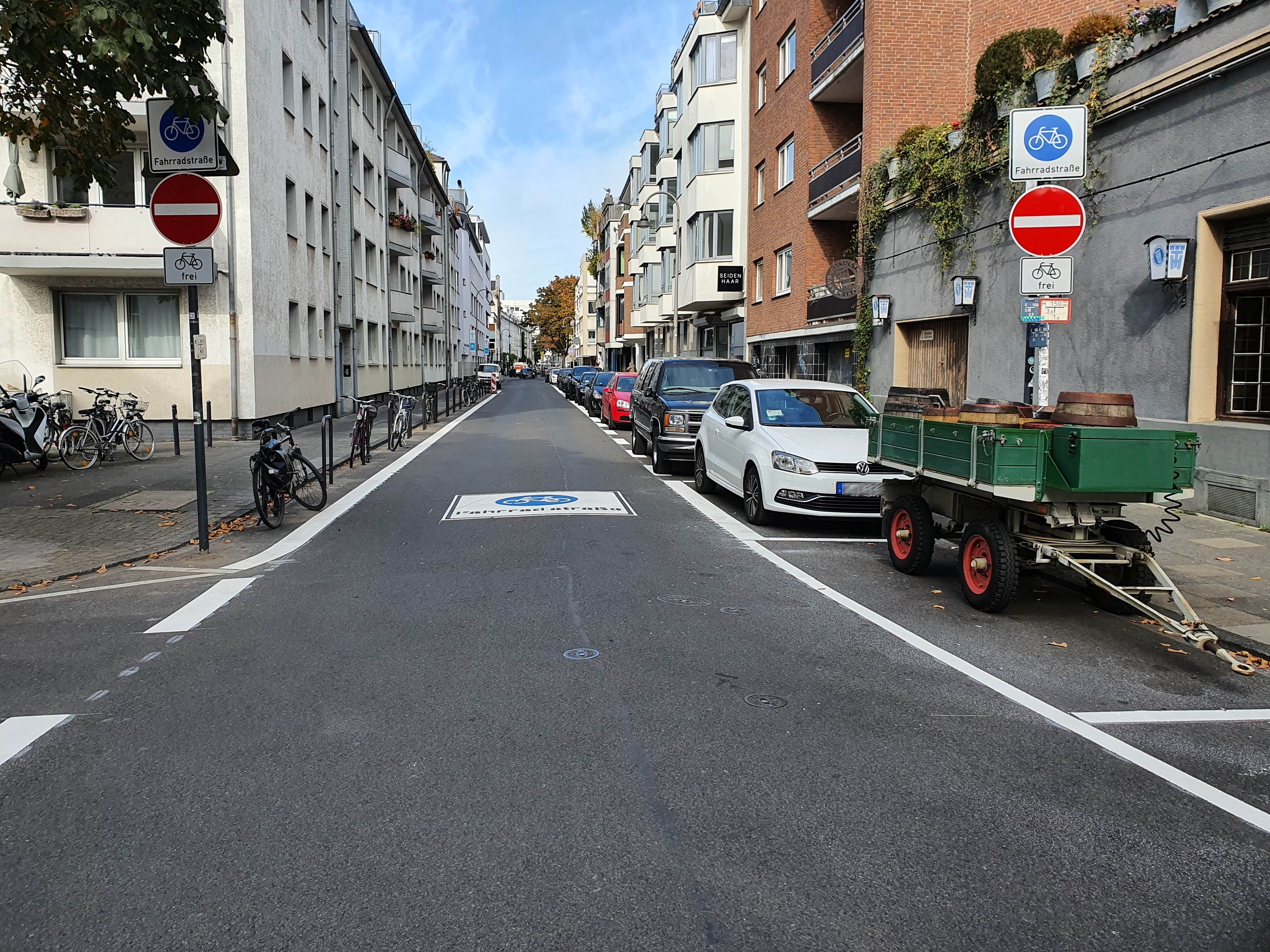 Fahrradstraße mauritiuswall nachher