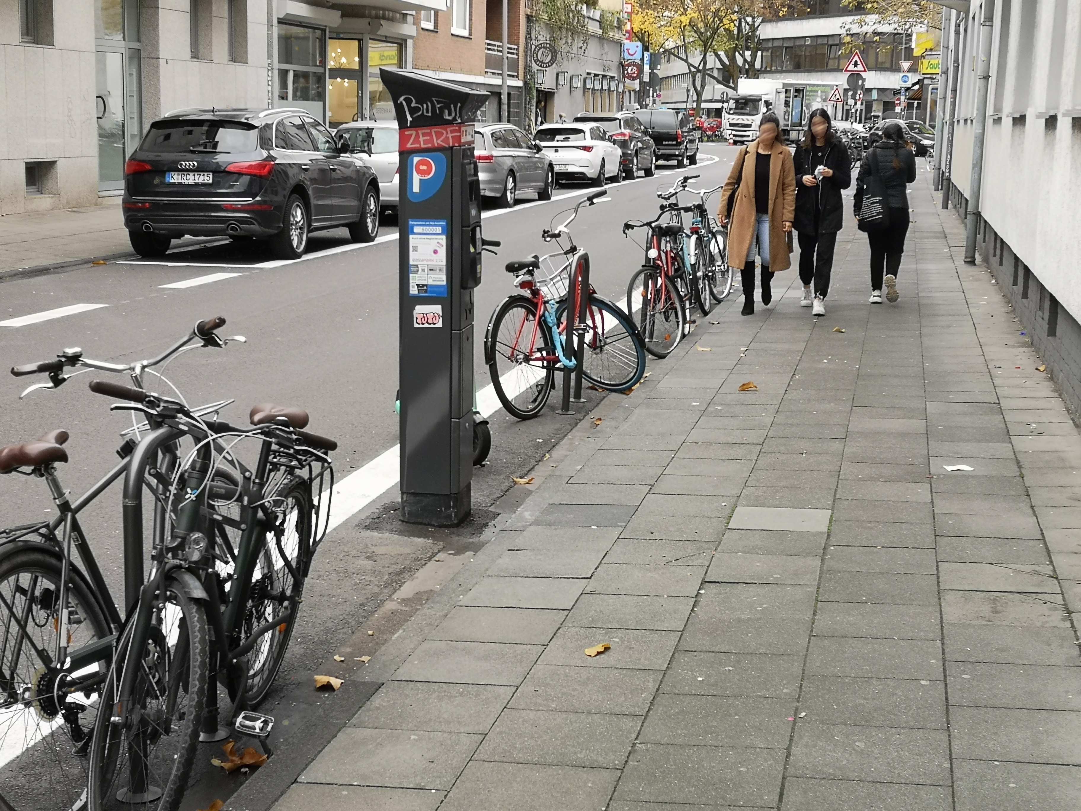 Fahrradstraße Mauritiuswall Situation Fußverkehr nachher
