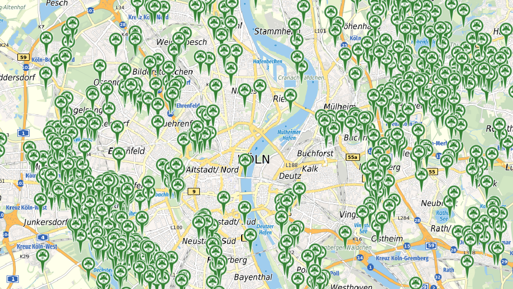 Kartenausschnitt Meldemaske Glühwürmchen
