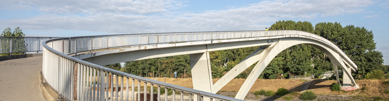 Katzenbuckelbrücke - Blick beim Überqueren der Brücke